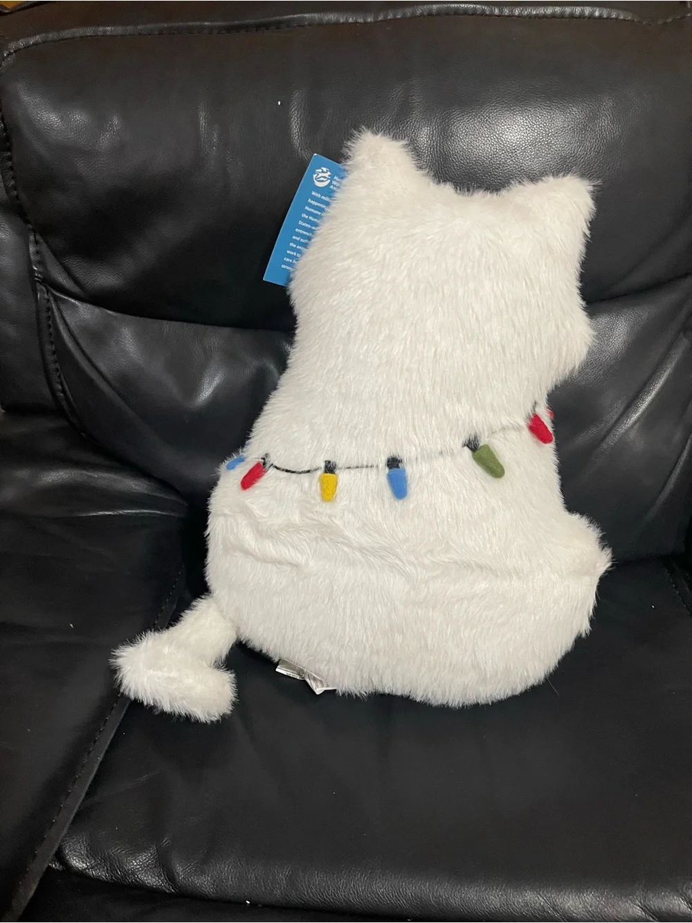 Christmas Lights Cat Pillow